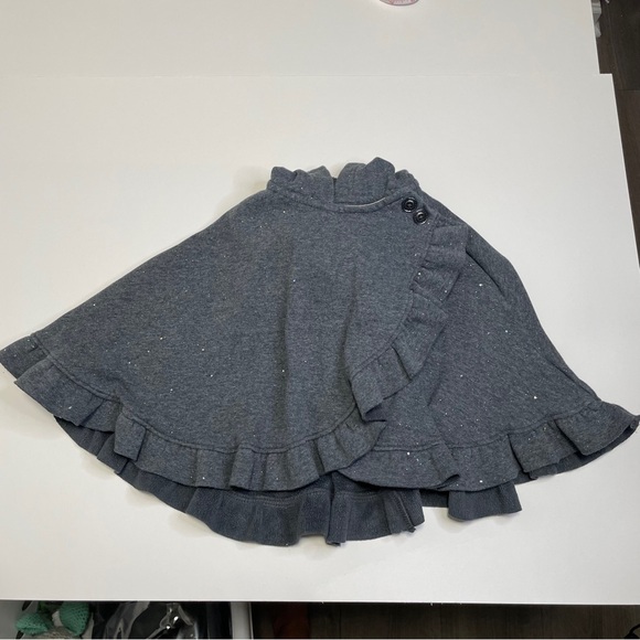 Max Studio Baby Girl Sparkly Hooded Ruffle Poncho Cape Sweater 24M - Picture 6 of 10